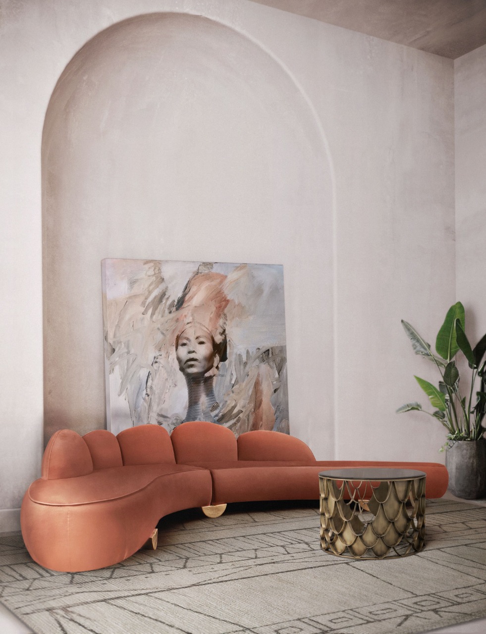 NATURE-INSPIRED AND ARTISTIC LIVING ROOM